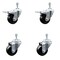Service Caster 3.5 Inch SS Hard Rubber Swivel 3/8 Inch Threaded Stem Caster Lock Brake, 2PK SCC-SSTSTTL20S3514-HRS-381615-2S2 - alternate 2